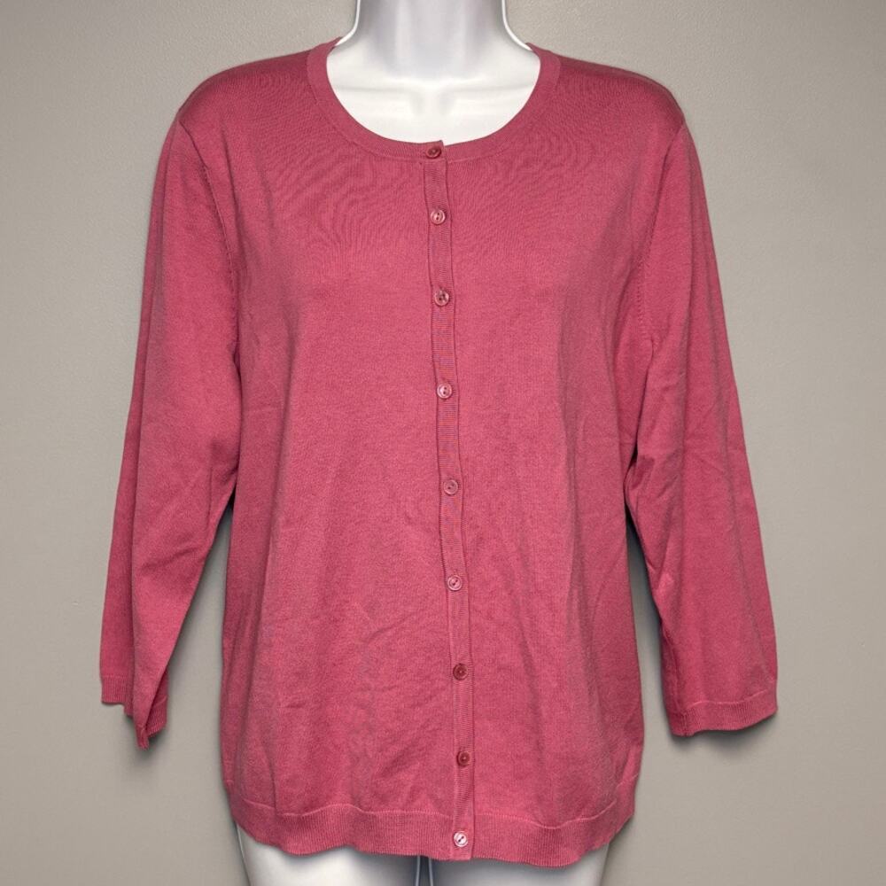 NWT Talbots Petite Barbiecore Pink Preppy Girly Button Up Cardigan Women‎ Sz PXL